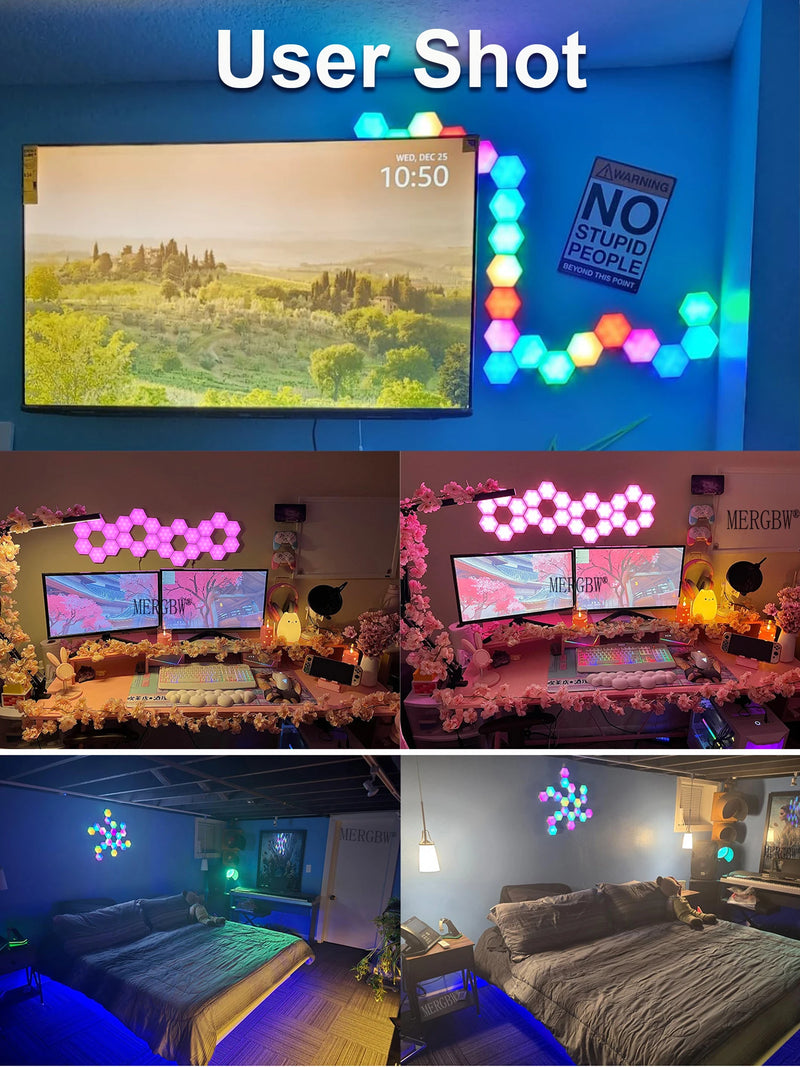 Lampes hexagonales modulaires RGB – vue 8