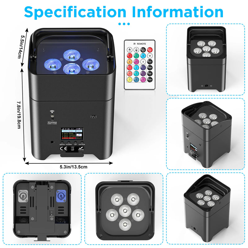 Uplight sans fil noir – dimensions d'un projecteur : 14 x 19,8 x 13,5 cm