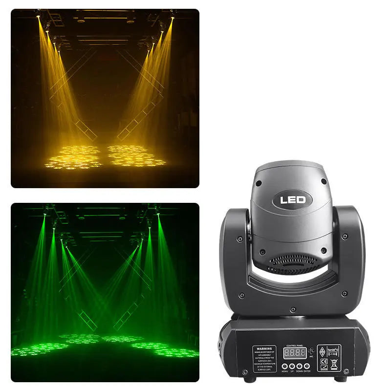 Lyre beam LED 120 W ou 180 W, 7 gobos, prismes 6 + 12, mode sonore et DMX