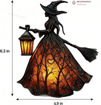 Lampe sorcière d'Halloween – dimensions de la figurine, 16 cm de haut sur 12,5 cm de large