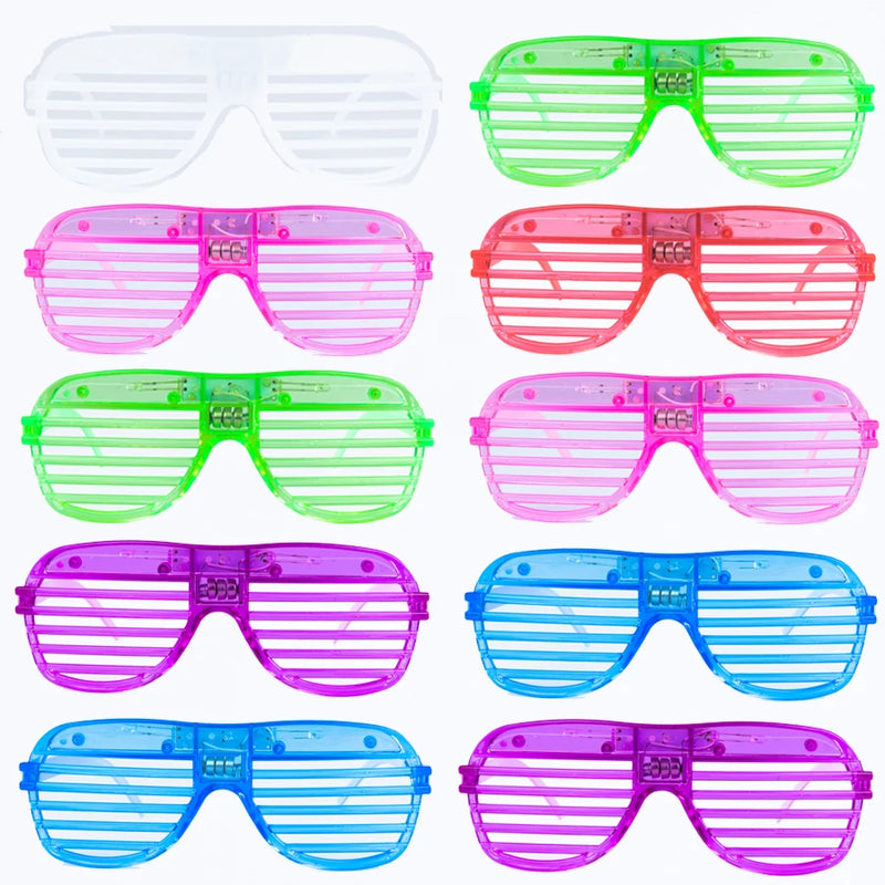 Lunettes LED lumineuses à lamelles pour soirée, 3 modes, lots de 5 à 50 pièces