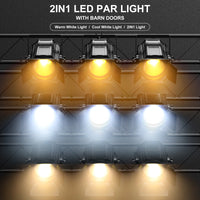Projecteurs PAR LED COB à volets – faisceaux blanc chaud, blanc froid et mélange