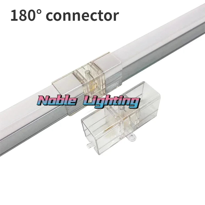 Plafonnier LED hexagonal – connecteur à 180 degrés entre deux tubes
