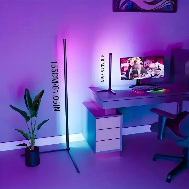 Lampadaire LED RGB USB avec télécommande et application, 40 ou 155 cm