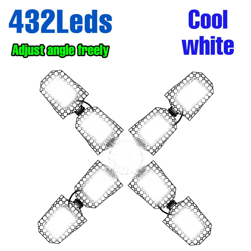 Ampoule LED de garage déformable 3 à 5 branches, culot E27/E26