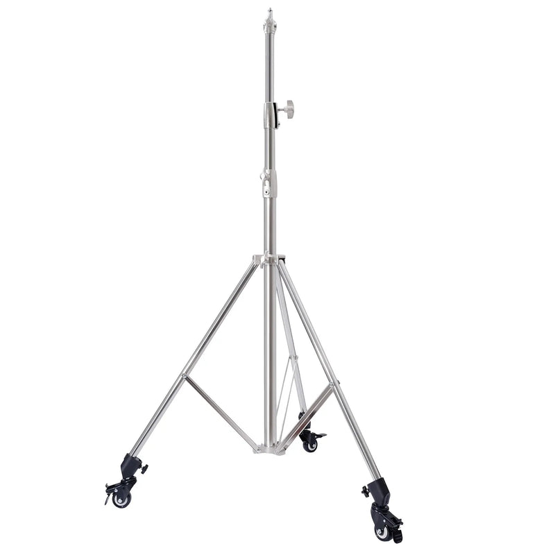 Trépied lumière robuste 280 cm en acier inoxydable, avec ou sans roulettes