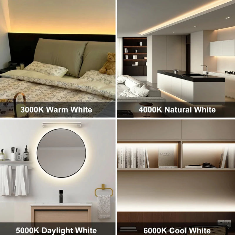 Ruban LED COB CCT 12 V – températures de blanc de 3000 K à 6000 K en situation