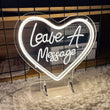Néon mariage LED cœur « Laisser un message », 25 x 23 cm