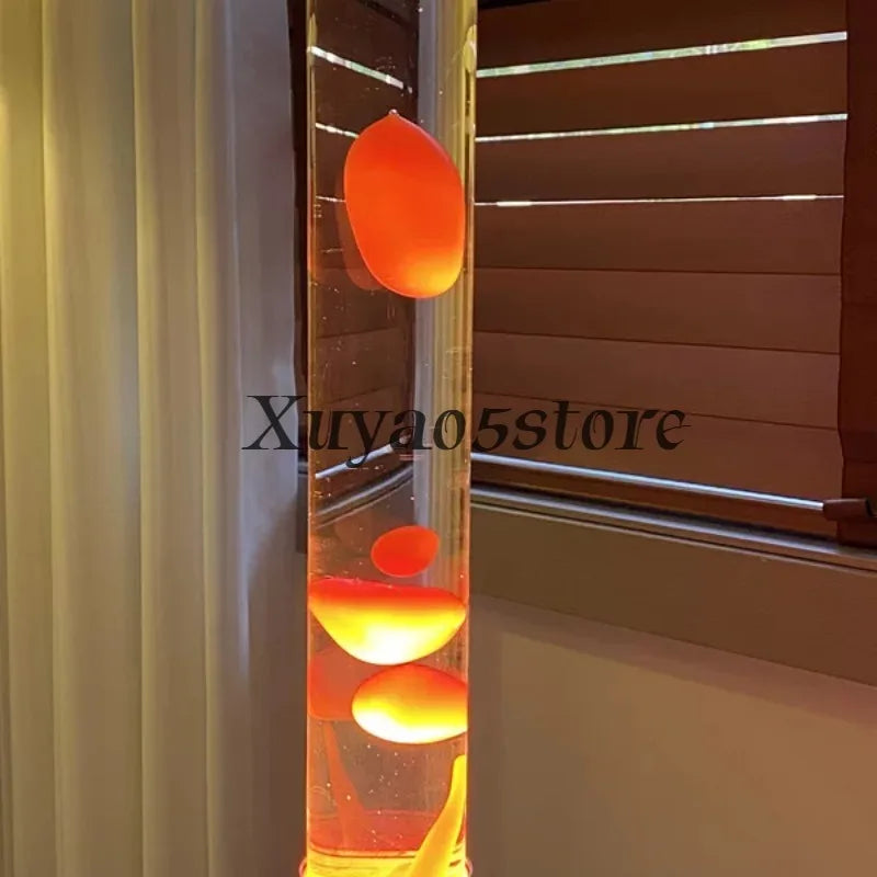 Lampe à lave design 55 cm sur socle argenté, 6 coloris de cire et de liquide
