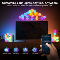 Applique hexagonale RGB – commande par application : couleurs, styles, synchronisation musicale et minuterie