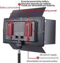 Panneau LED vidéo bicolore 40 ou 50 W, trépied 200 cm, télécommande