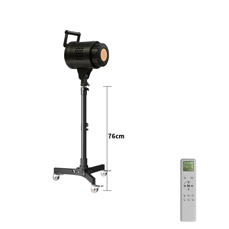 Pied de lumière au sol à 3 roulettes, tige télescopique de 56 à 183 cm, avec ou sans lampe