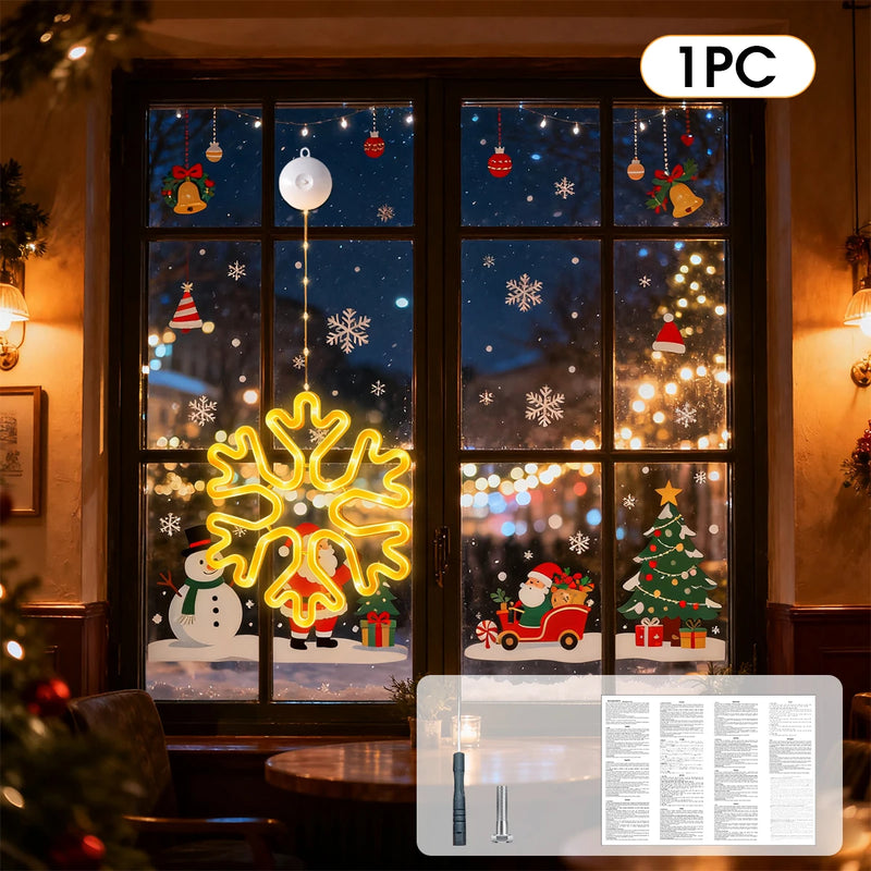 Flocon lumineux de fenêtre – flocon blanc chaud accroché à une fenêtre, version 1 pièce