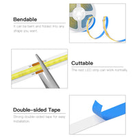 Ruban LED USB pour miroir à variateur tactile – ruban souple, découpable, à adhésif double face