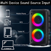 Enceinte lumineuse karaoké Bluetooth avec radio FM et micro filaire
