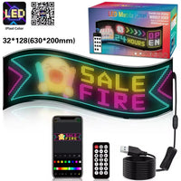 Panneau LED défilant flexible – format 63 x 20 cm (32 x 128 LED) avec télécommande et application