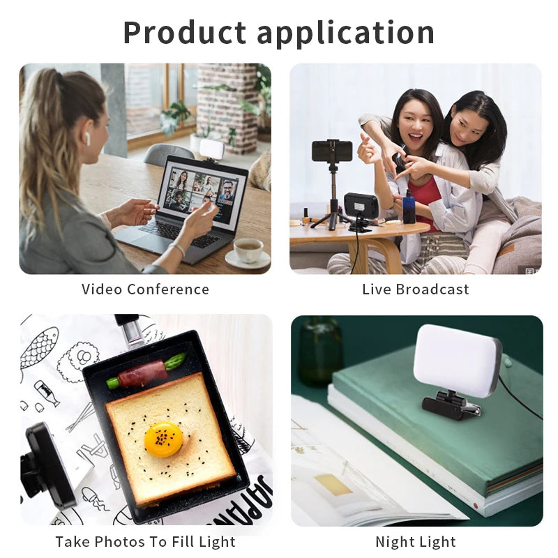 Lampe vidéo LED à clip – vue 6