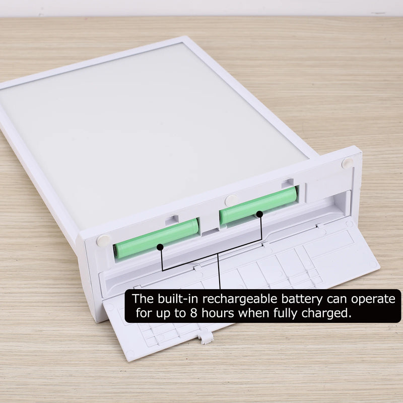 Caisson lumineux LED de table A4 double face, batterie rechargeable