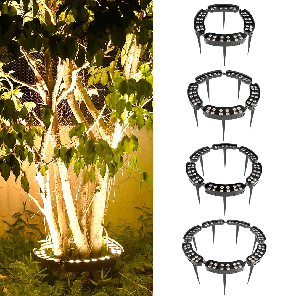 Spot arbre extérieur LED IP65, anneau 5 à 7 modules, 6 couleurs