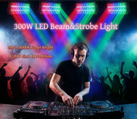 Lot de 4 stroboscopes LED 300 W – lumière de scène en situation devant un DJ