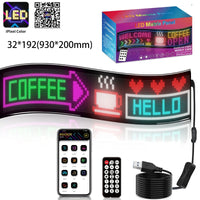 Panneau LED flexible programmable RGB de 27 à 176 cm, Bluetooth, USB