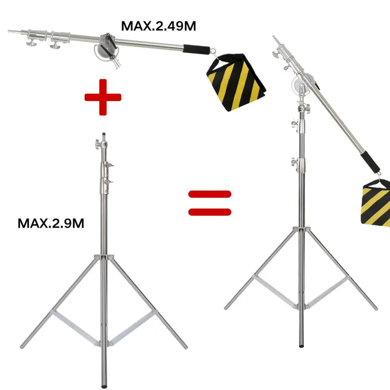 Pied de studio inox – vue 30