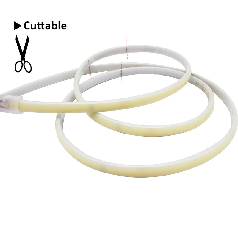 Ruban LED COB 220 V en silicone – ruban découpable avec repères de coupe