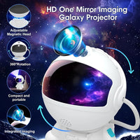 Projecteur galaxie astronaute debout – tête magnétique orientable à 360° et lentille intégrée