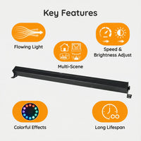 Lot de 2 barres LED de lavage 24 LED – fonctions : lumière fluide, réglage de la vitesse et de la luminosité, effets de couleurs