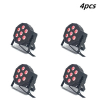Projecteur PAR LED plat 7 LED RGBW ou RGBWA UV, lot de 4, DMX