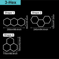 Plafonnier hexagonal LED – modèle de 3 hexagones, formes d'assemblage au choix