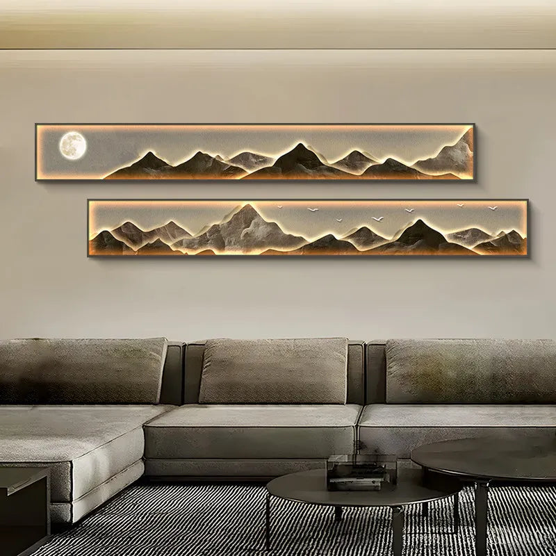 Tableau lumineux LED paysage de montagnes – vue 3