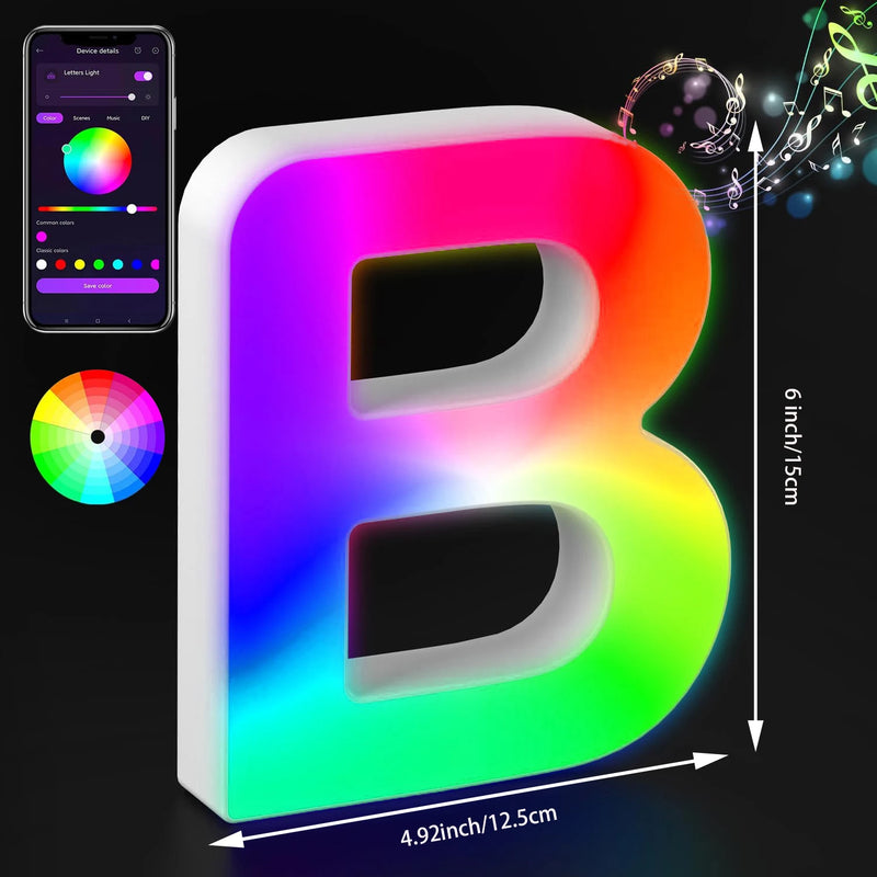 Lettres lumineuses LED RGB 15 cm – lettre B