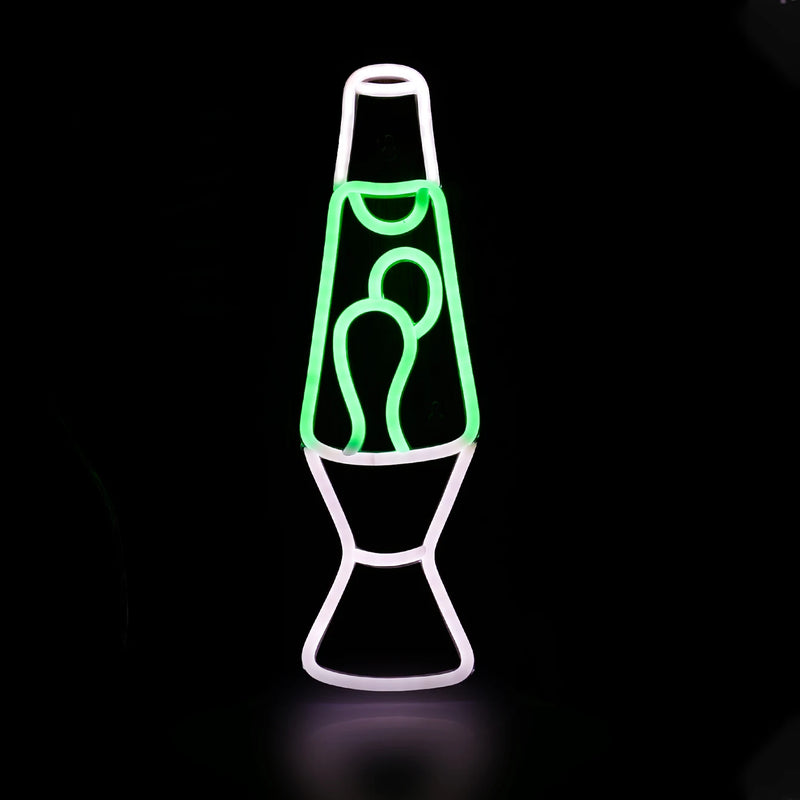 Néon LED lampe à lave – modèle blanc et vert