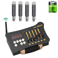 Contrôleur DMX sans fil – console à 6 faders avec 4 récepteurs sur batterie