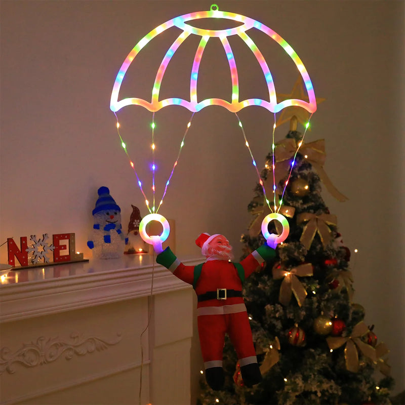 Décoration de fenêtre Père Noël en parachute – vue 4