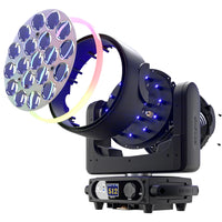 Lyre LED wash 19 x 15 W ou 25 W RGBW à anneau lumineux, à l'unité ou par lot