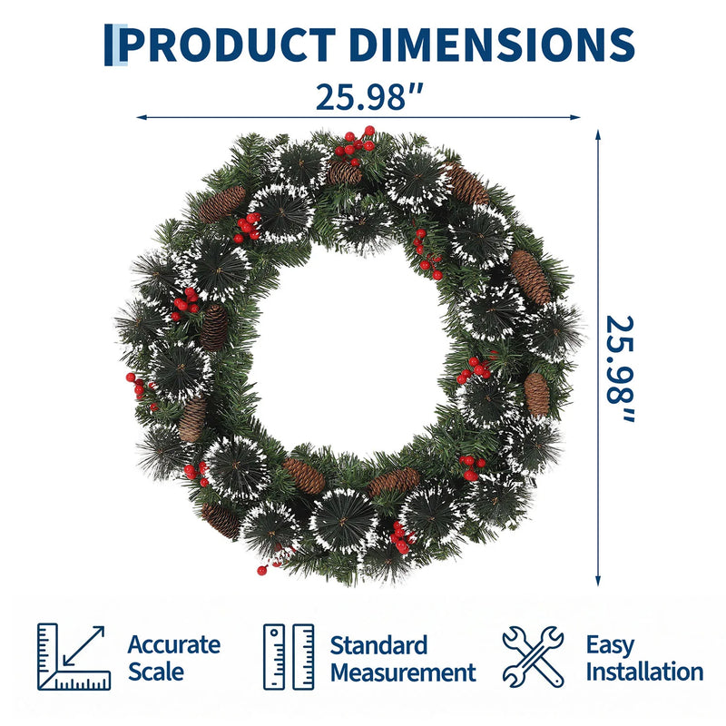 Couronne de Noël lumineuse LED – schéma du diamètre de 66 cm