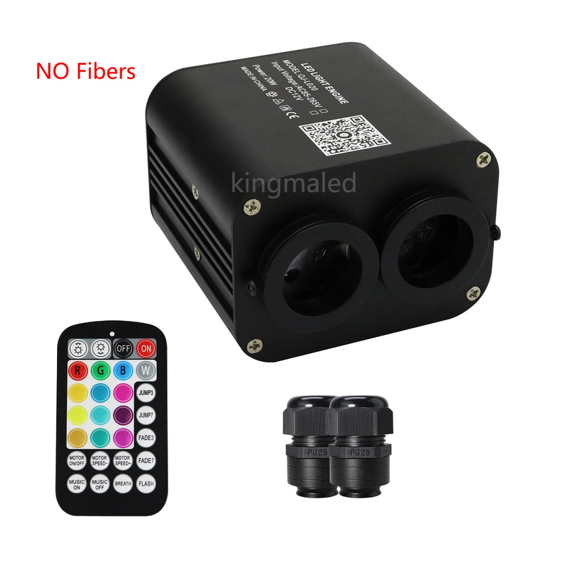 Kit ciel étoilé voiture fibre optique double tête 20 W, application Bluetooth