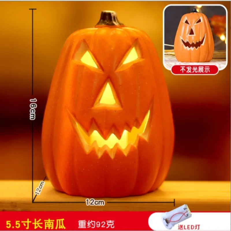 Citrouille d'Halloween lumineuse LED à piles, 3 modèles de 15 à 20 cm, lumière chaude