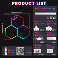 Barres LED hexagonales RGB – vue 21