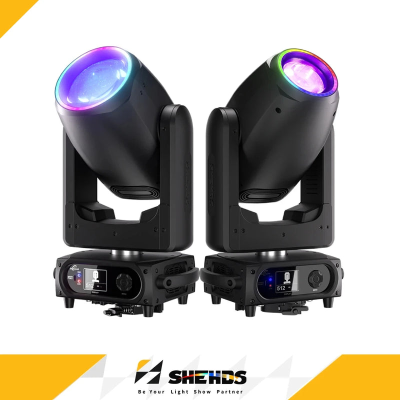 Lyre beam LED 300 W, version beam ou 3 en 1 avec zoom de 2,2° à 22°, DMX