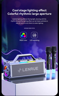 Boombox karaoké Bluetooth – effet lumineux de scène en couleurs RGB