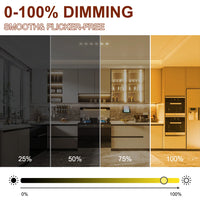 Ruban LED COB 9 couleurs – variation d'intensité de 25 à 100 % sous des meubles de cuisine