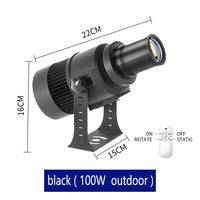 Projecteur gobo personnalisé IP67 rotatif, noir ou blanc, 35 à 100 W