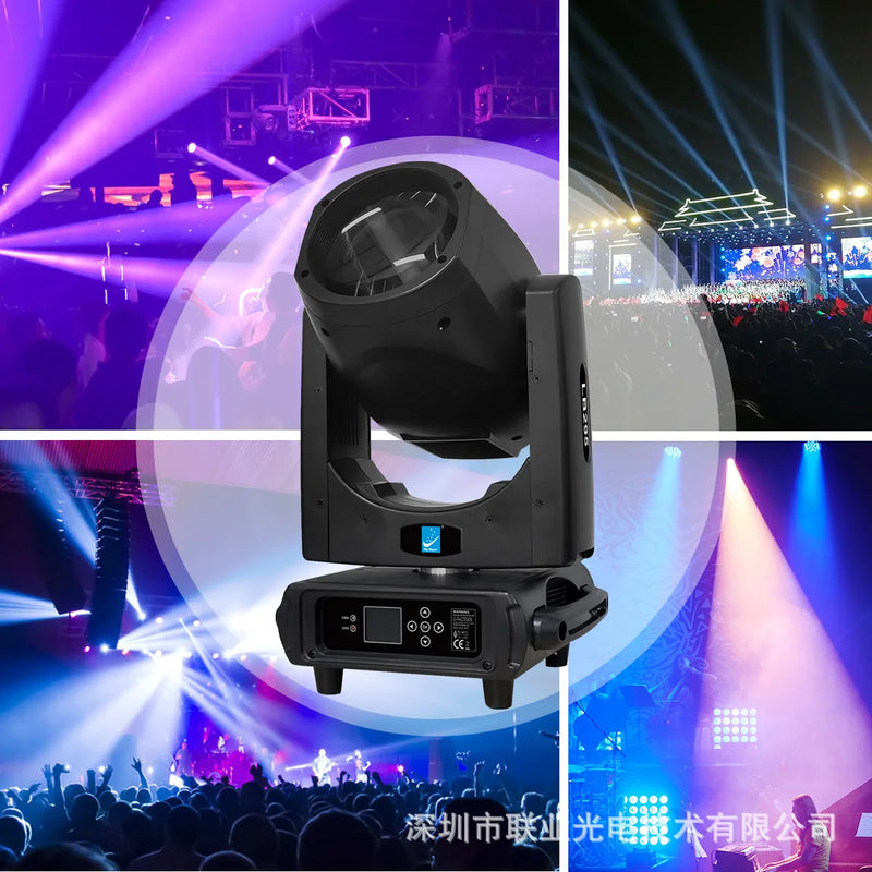 Lyre beam 295 W, faisceau de 2,2°, 14 gobos, 14 couleurs, prismes 8+48, DMX 16 canaux