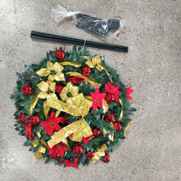 Petit sapin lumineux pop-up 120 cm avec LED, rubans et fleurs de Noël