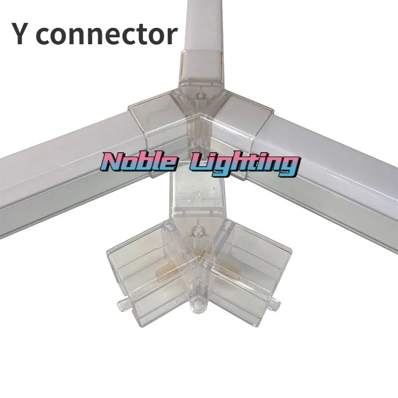 Plafonnier LED hexagonal – connecteur en Y entre trois tubes