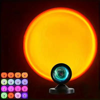 Lampe coucher de soleil USB, 16 couleurs, télécommande, 9 cm
