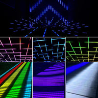 8 tubes LED pixel DMX ArtNet de 100 cm avec boîtier de commande